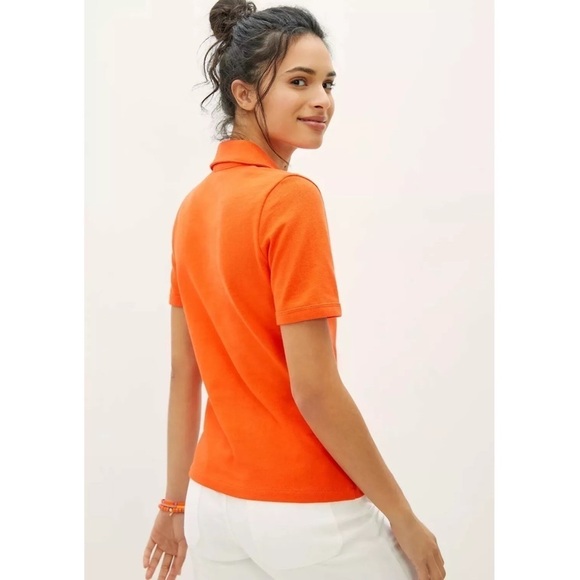 NWT Anthropologie Maeve Newport Polo Top Shirt Short Sleeve Red Orange New - Picture 6 of 6